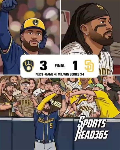 The Milwaukee Brewers defeated the San Diego Padres 3–1 and Advances to the NLCS🔥