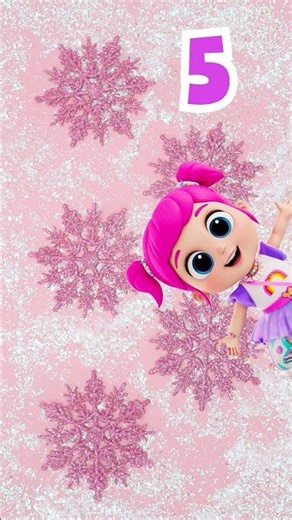 How Many Snowflakes Can You Count? ❄️ Glitter Sparkle Snowflake Challenge With Little Angel #shorts