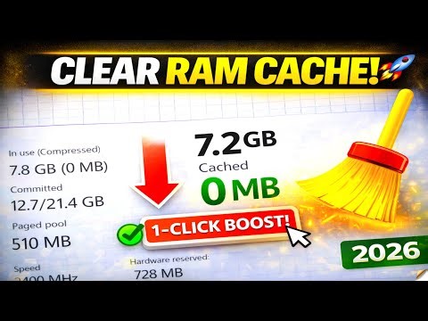 Clear RAM Cache on Windows 10/11 🚀 Speed Up PC & Laptop Instantly | FREE & SAFE (2026)