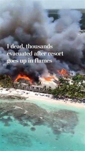 A large fire almost completely destroyed a luxury hotel in the Dominican Republic, killing one tourist and injuring dozens.The cause of the fire remains under investigation. https://t.co/8RnRTxZJvx