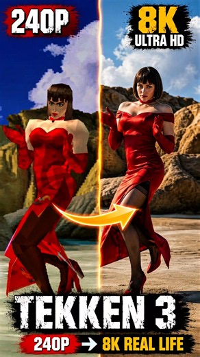 Tekken 3 Girls: 240P ➜ 8K Real Life 🤯 Part 2 #tekken3