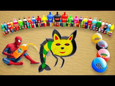 Big Toothpaste Eruption from Trippi Troppi pit, Balloons of Fanta, Sprite, Coca Cola vs Mentos