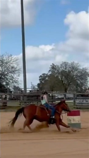 New angle of an old run, 17.9… not our fastest but a beautiful first barrel! #barrelracing