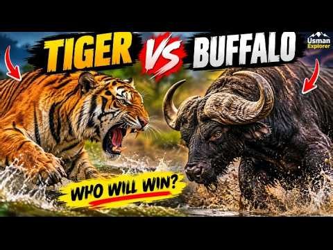 Tiger vs Wild Buffalo – Can This Giant Beast Defeat a Tiger? 🐅🐃
