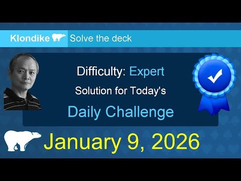 Microsoft Solitaire Collection: Klondike - Expert - January 9, 2026