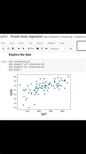 create first Regression in python #tutorial #ai #viral #python #ml #datascience