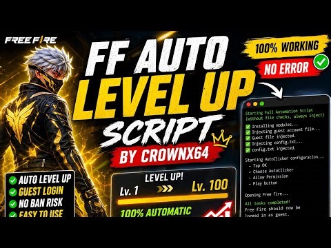 🔥 Free Fire Auto Level Up Python Script by CrownX64 🚀 | No Root Needed 😱