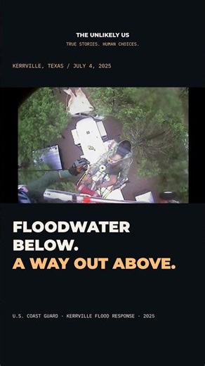 A Rescue Basket Above the Texas Floods