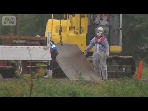 印旛沼の決壊堤防で復旧工事 台風26号警戒“夜通し作業”(2026年9月27日)