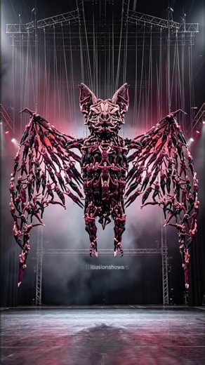 Human Vampire Bat Formation: Giant Bat Made from Performers