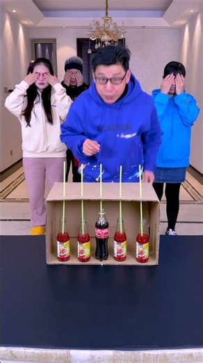 Coca-Cola challenge is so exciting I'll play it later! #funny #familygames