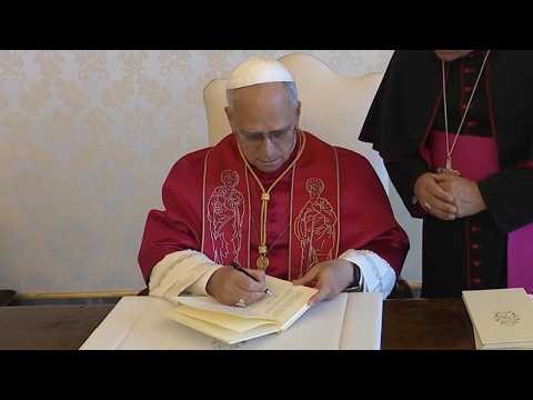 Pope Leo XIV signs his first papal encyclical, which will be published on May 25