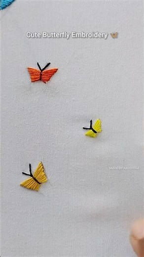 Super Easy Butterfly Embroidery 🦋 | 1 Minute Hand Embroidery Idea | Beginner Friendly