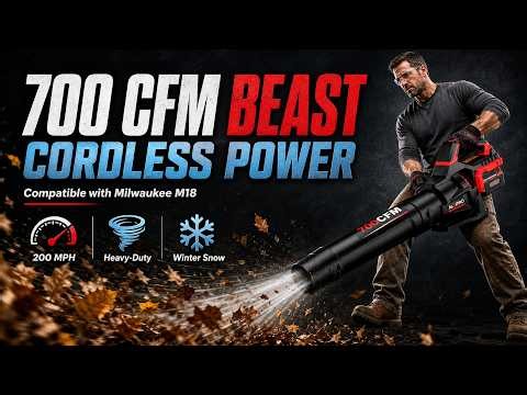 🍁 700 CFM Cordless Leaf Blower (M18-Compatible) – First-Use Yard & Snow Power Test 💨