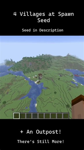 4 Connected Villages In Minecraft at Spawn - Java Seed Preview #1 #Minecraft #MinecraftSeeds