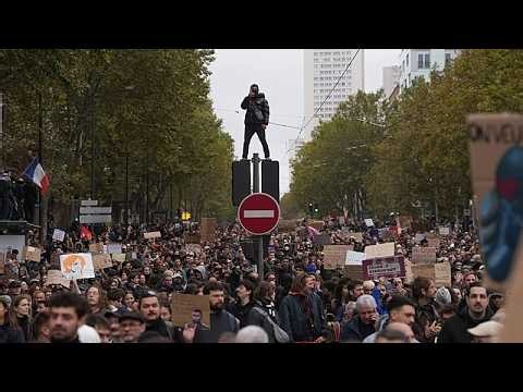 Protests sweep across Europe from France to Albania, Italy, Spain and Portugal.