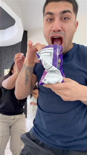 Dad tries to sneak a bag of takis then this happens #shorts