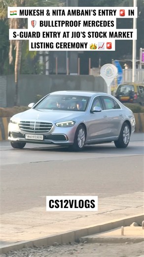 MUKESH & NITA AMBANI’S ENTRY IN BULLETPROOF MERCEDES ENTRY AT JIO’S STOCK MARKET LISTING #Shorts#car