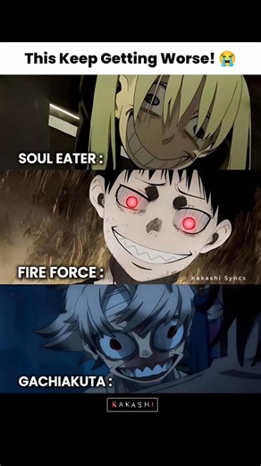 Creepiest Anime Smiles ? 😭💔 | #GachiakutaAnime #SoulEater #FireForce
