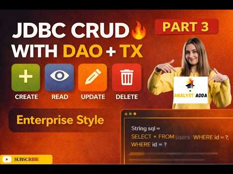 JDBC CRUD Operations in Java (Enterprise Style) | DAO + Transactions Explained | (Part 3)