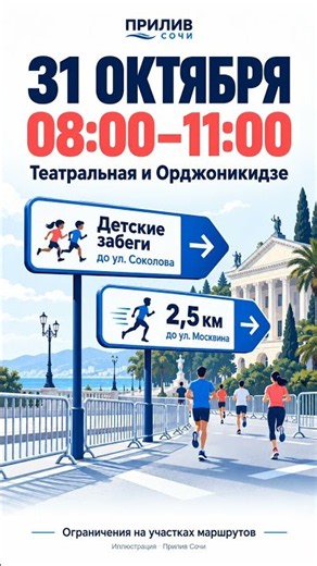 Перекрытия в центре Сочи: 31 октября и 1 ноября — где и когда