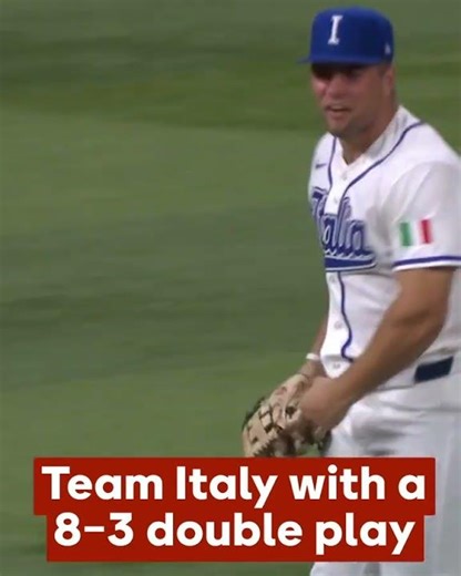 Jakob Marsee and Vinnie Pasquantino combine for a double play and Team Italy is fired up! 🇮🇹