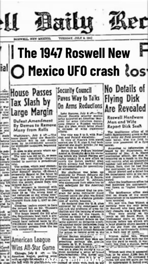The Roswell UFO Crash With Alien Bodies Remains A Mystery 👽🛸"For every mystery, there is someone somewhere who knows the truth. Perhaps that someone is watching. Perhaps it’s you."In July 1947, a rancher near Roswell, New Mexico discovered wreckage unlike anything on Earth. Lightweight metal that wouldn’t burn, bend, or break, covered in strange violet hieroglyphic markings.The military’s first press release declared: “The many rumours regarding the flying disk became a reality yesterday…” Hou