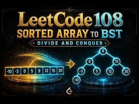 LeetCode 108: Convert Sorted Array to Binary Search Tree in less than 5 minutes | Divide & Conquer