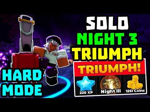 SOLO Solar Requiem Night 3 Hard Mode Triumph + Full Guide | TDS Tower Defense Simulator