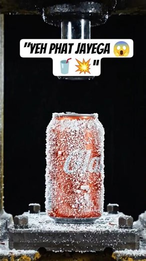Frozen Coke Can vs Hydraulic Press 🤯🥤”