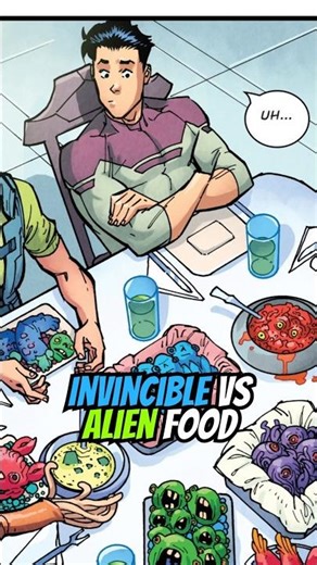 INVINCIBLE vs ALIEN FOOD 👽🤢 #invincible #markgrayson #comics #shorts