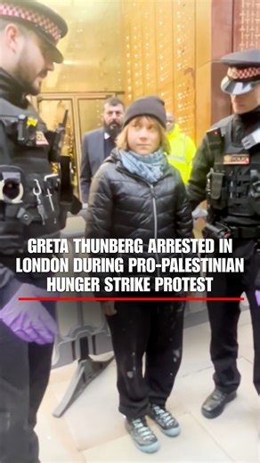 WATCH: Climate activist Greta Thunberg was detained by London police during a protest backing Palestine Action hunger strikers. Video shows her refusing to move after being confronted by law enforcement. | Fox News