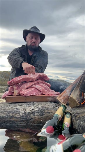 My morning skincare routine is a bit more aggressive than yours. 🧴🔪🥩 #ribs #meat #firekitchen