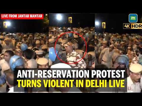 JANTAR MANTAT PROTEST LIVE: Anti-Reservation Protests Turn Tense at Jantar Mantar | Breaking