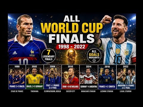 🏆 All FIFA World Cup Finals (1998–2022) |Every Final Match & All Goals Highlights ⚽#fifaworldcup2026