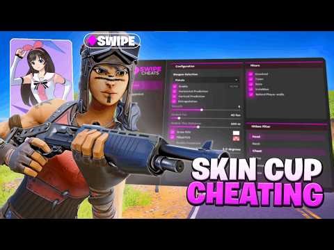 I Tried Using Fortnite CHEATS In The Skin Cup.. This Happened