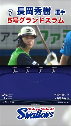長岡秀樹選手 5号グランドスラム#swallows #shorts #長岡秀樹