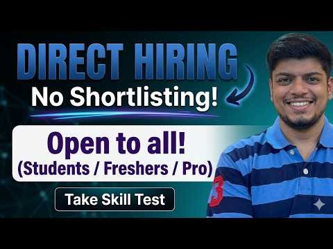 🔥Very Urgent Direct Test Hiring | No Shortlisting | Data Science Interview Opportunity | Open to All