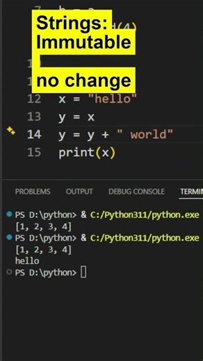 Mutable vs Immutable Explained Simply: Python Interview Question#python #programming #learnpython