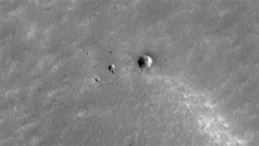 Bright ice patch on Mars crater