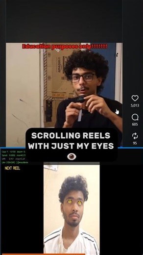Controlling YouTube Shorts With ONLY My Eyes 👀 #shorts #coding #python #opencv #automation #ai
