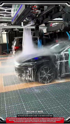 High Pressure Washing Machine Cleaning 150 bar During Car Wash Work