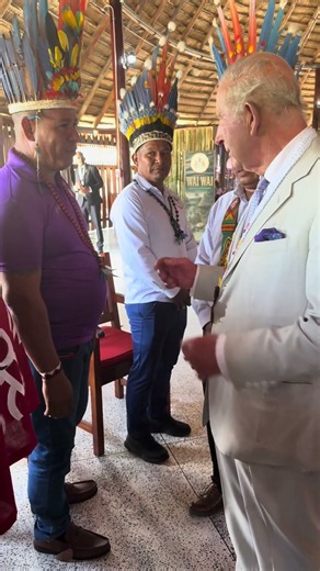The King joins a meeting with indigenous leaders in Georgetown, Guyana