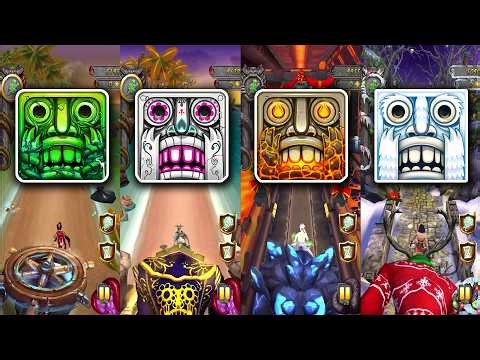 Temple Run 2 Earth Day Vs Spirits Cove Vs Holiday Havoc Vs Frozen Festival endless run game play