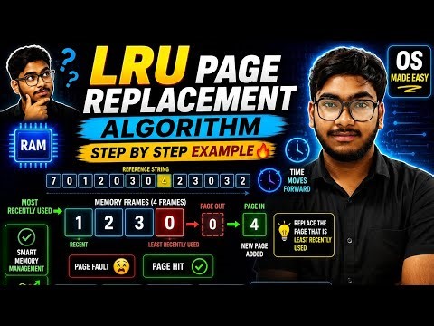 LRU Page Replacement Algorithm in OS | Least Recently Used Explained with Example