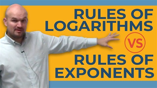 Break down of rule of logarithms compared to rules of exponents