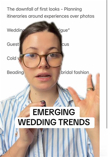 Emerging wedding trends! I predict that in 2027-2028, a lot of these components will be considered really modern and on trend! Let me know if you agree. #weddingtiktok