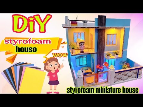 How to build a styrofoam house | how to make a house at home | easy house making projects 