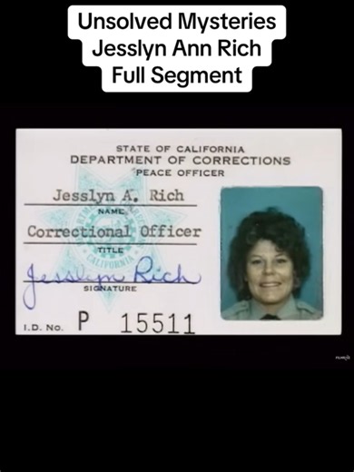 Unsolved Mysteries Jesslyn Ann Rich Full Segment #unsolvedmysteries #robertstack #women #prison #guard