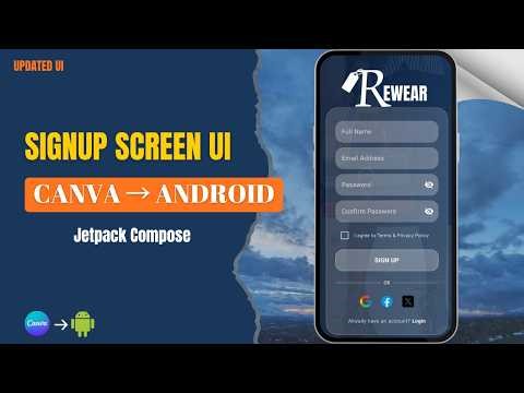 Android Signup Screen Design | Jetpack Compose Glassmorphism + Canva Background (EP 4)